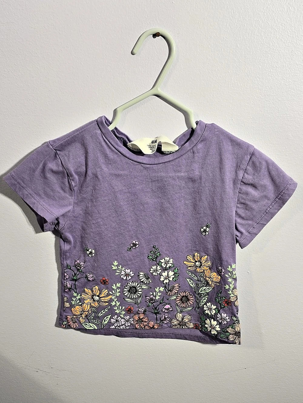 H&M Purple Floral Short Sleeve Tee